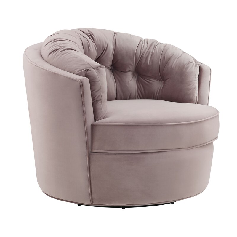 Mercer41 Swifton Velvet Swivel Barrel Chair Wayfair.ca